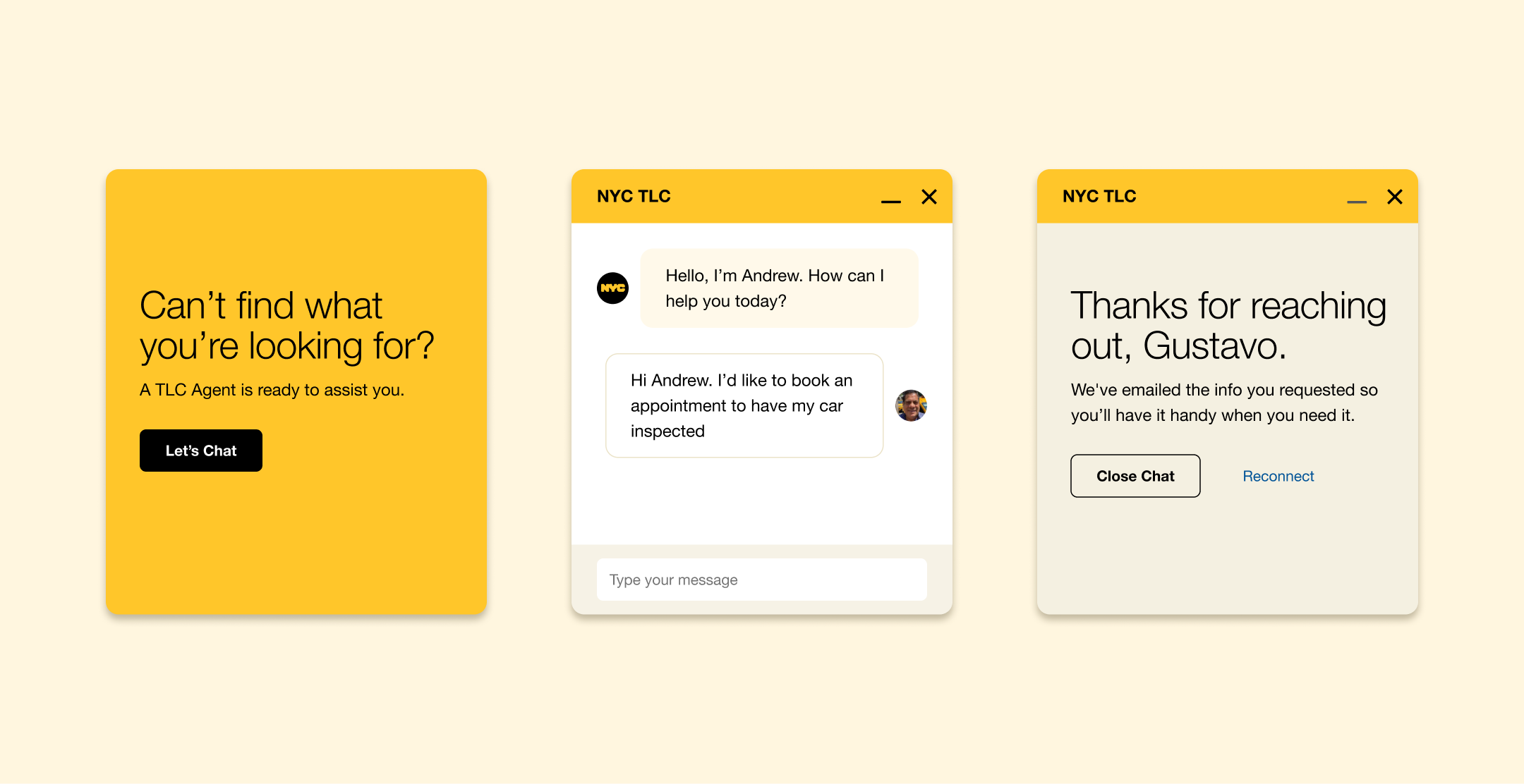 NYC TLC Chat with an Agent